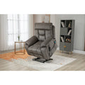Gray Chenille Oversized Power Lift Recliner Chair with Massage and Heating