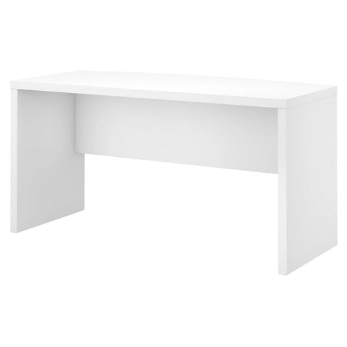 60-Inch Bow Front Office Desk with Thermally Fused Laminate Surface, Pure White