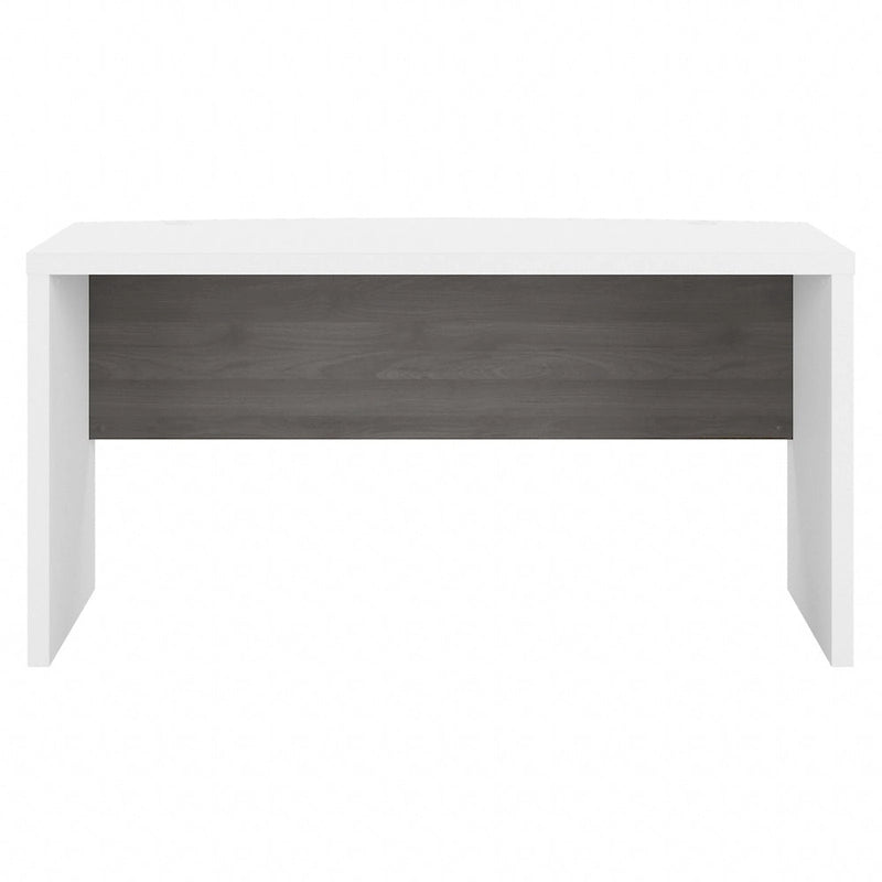 60-Inch Bow Front Office Desk with Thermally Fused Laminate Surface, Pure White