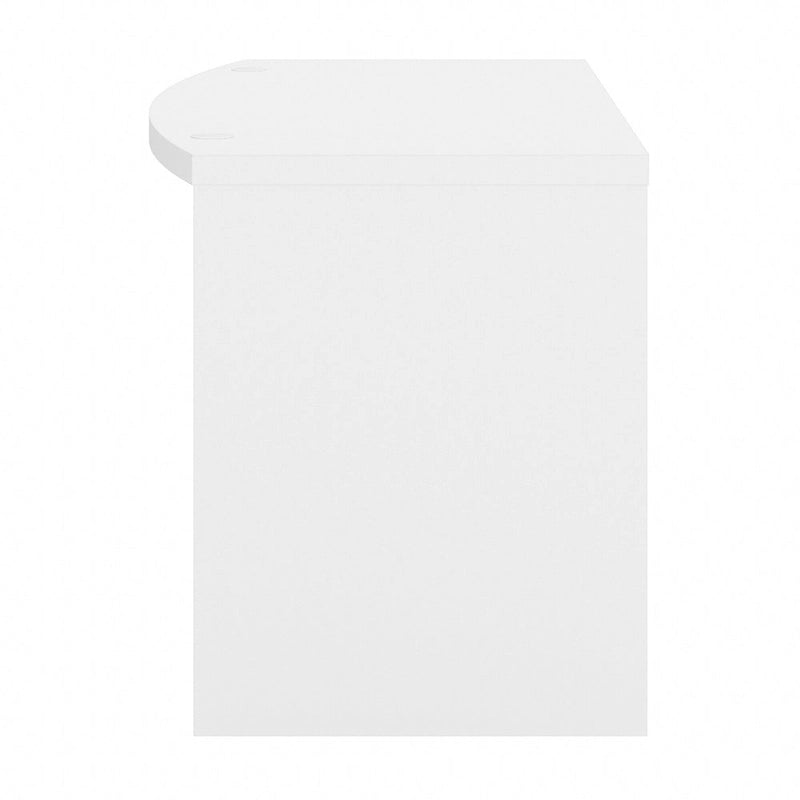 60-Inch Bow Front Office Desk with Thermally Fused Laminate Surface, Pure White