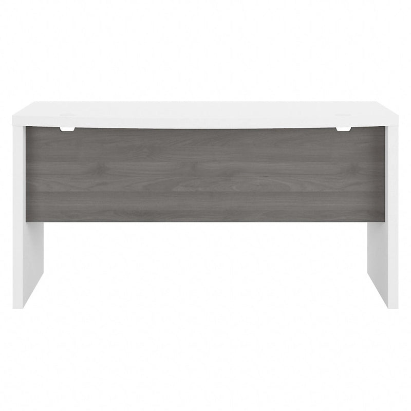 60-Inch Bow Front Office Desk with Thermally Fused Laminate Surface, Pure White