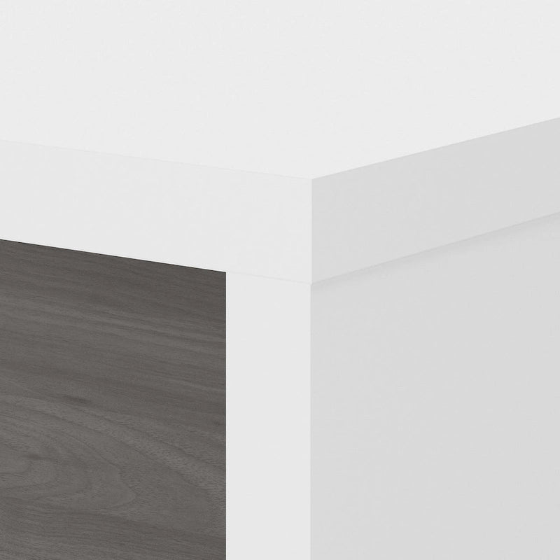 60-Inch Bow Front Office Desk with Thermally Fused Laminate Surface, Pure White