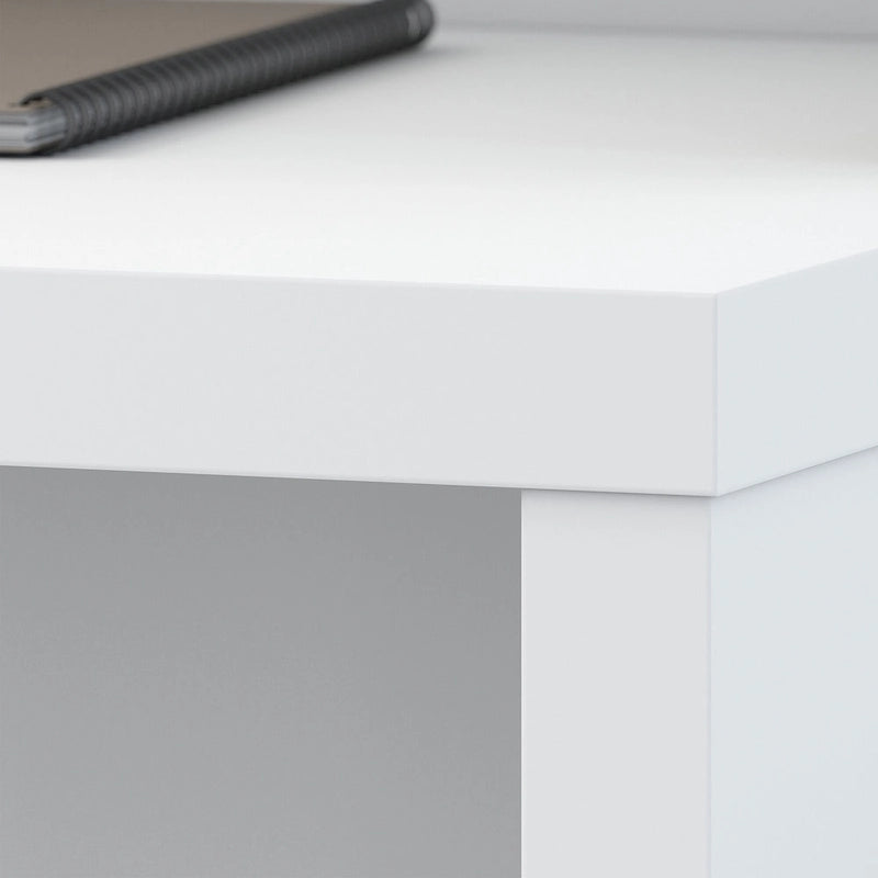 60-Inch Bow Front Office Desk with Thermally Fused Laminate Surface, Pure White