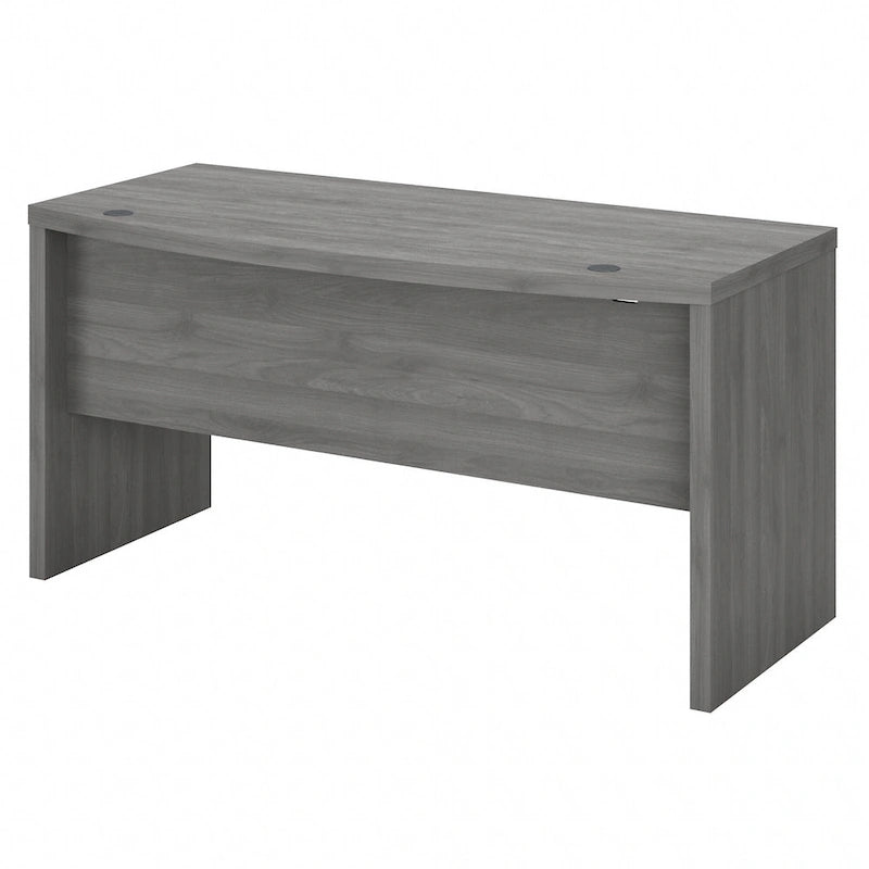 60-Inch Bow Front Office Desk with Thermally Fused Laminate Surface, Pure White