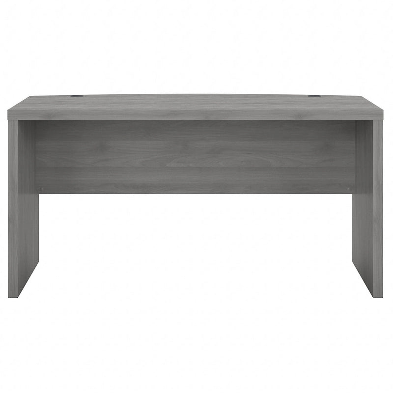 60-Inch Bow Front Office Desk with Thermally Fused Laminate Surface, Pure White