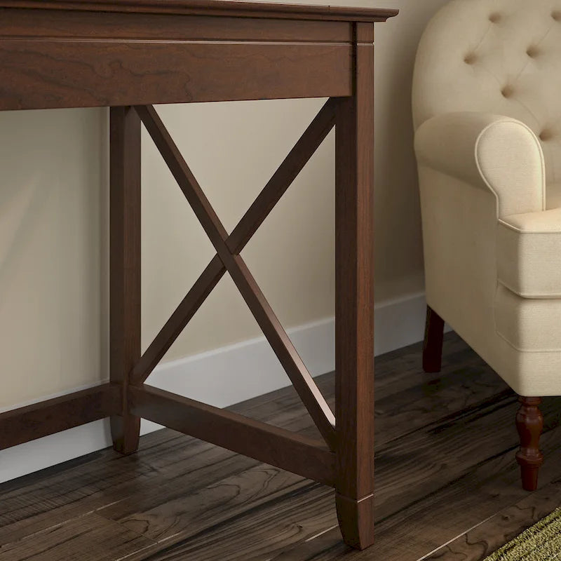 60W L-Shaped Corner Desk with X-Frame Design, Multi-Color Options