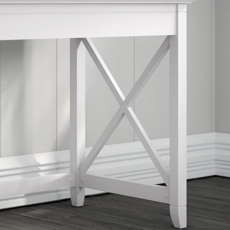 60W L-Shaped Corner Desk with X-Frame Design, Multi-Color Options