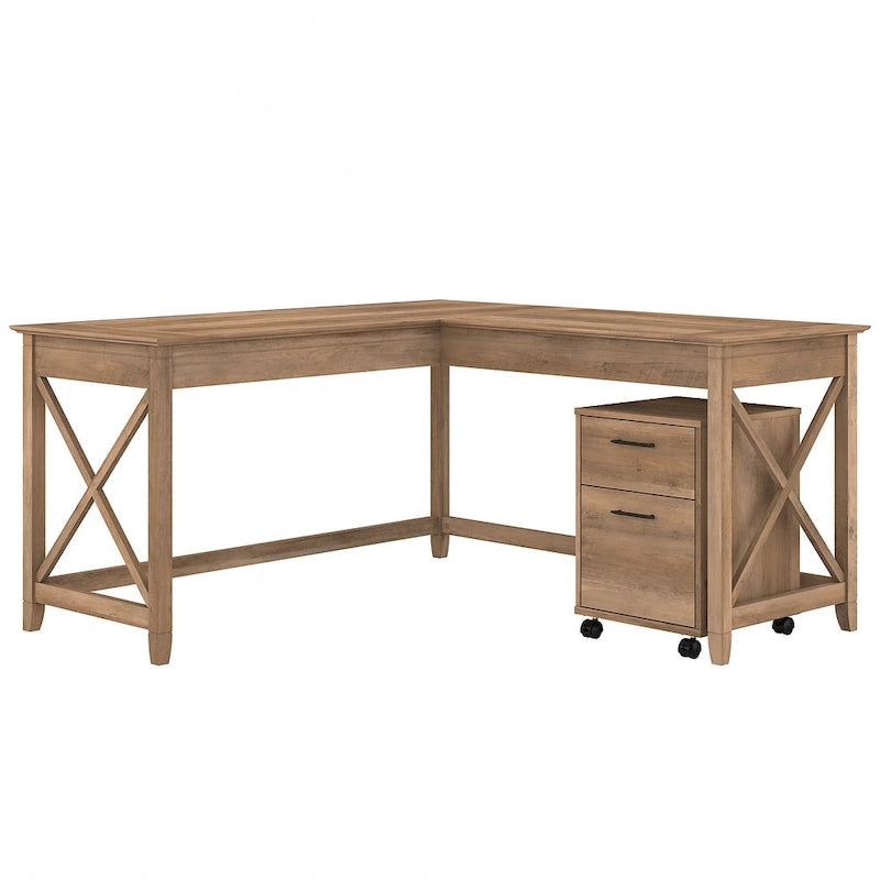 60W L-Shaped Corner Desk with X-Frame Design, Multi-Color Options