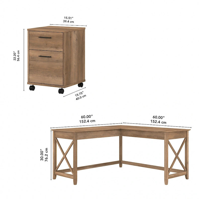 60W L-Shaped Corner Desk with X-Frame Design, Multi-Color Options
