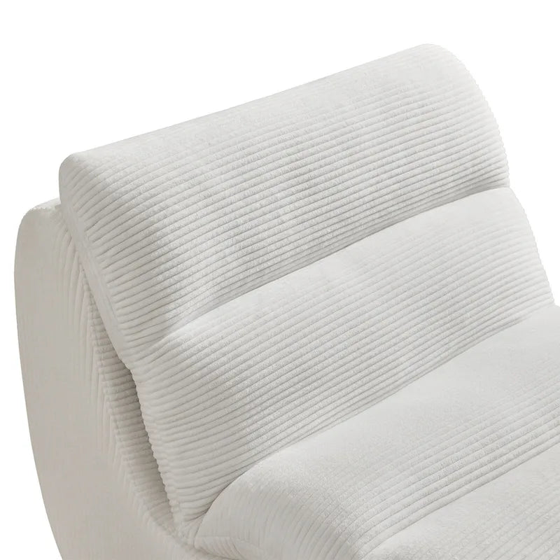 Corduroy Upholstered Accent Chair with High Density Foam Seat Green Beige