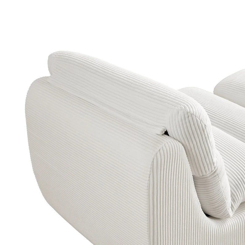Corduroy Upholstered Accent Chair with High Density Foam Seat Green Beige