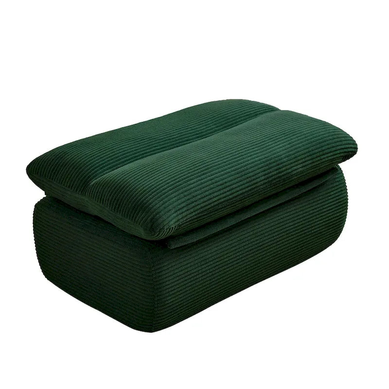 Corduroy Upholstered Accent Chair with High Density Foam Seat Green Beige