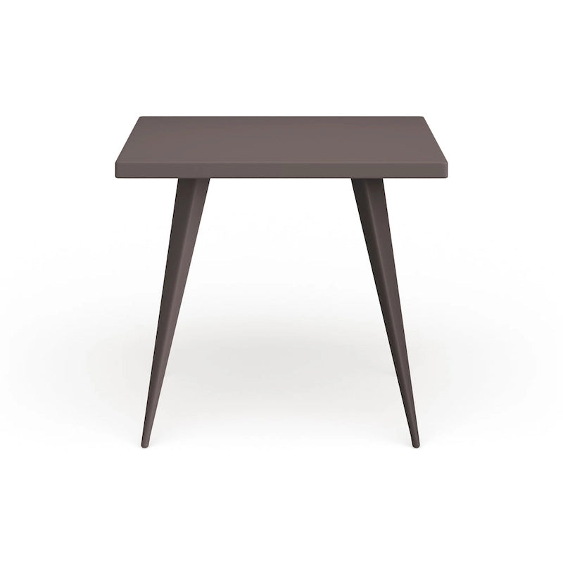 Industrial Square Metal Dining Table Antique Grey Silver Finish