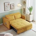 Mustard Yellow Chenille Upholstered Loveseat Sofa with Tufted Cushions