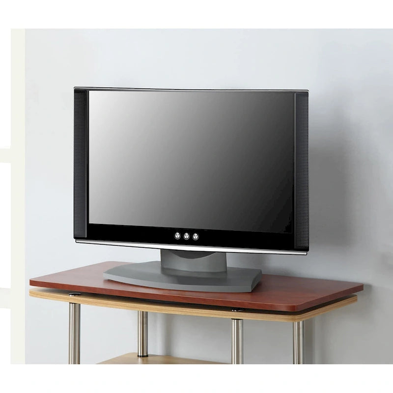360-Degree Swivel TV Riser Stand Wide Shelf Black Cherry White