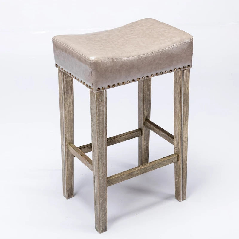 Counter Height 29 Bar Stools for Kitchen Counter Backless Faux Leather Stools Farmhouse Island Chairs