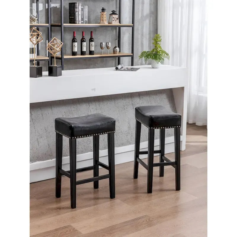 Counter Height 29 Bar Stools for Kitchen Counter Backless Faux Leather Stools Farmhouse Island Chairs