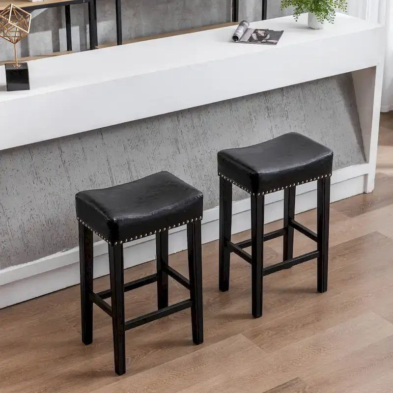 Counter Height 29 Bar Stools for Kitchen Counter Backless Faux Leather Stools Farmhouse Island Chairs