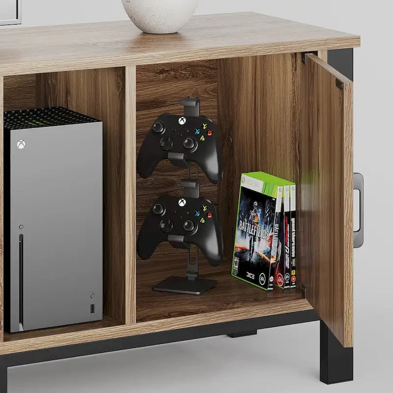 Black Marble Gloss LED TV Stand with Drawers and Storage Cabinet