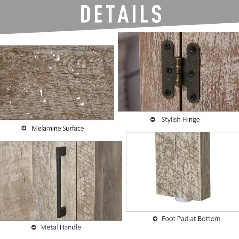 Barnwood Bathroom Floor Cabinet with Drawer and Adjustable Shelf