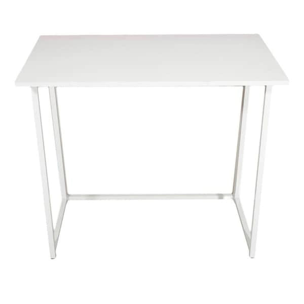 Foldable Writing Desk Metal MDF Compact Home Office Table Multi-Color