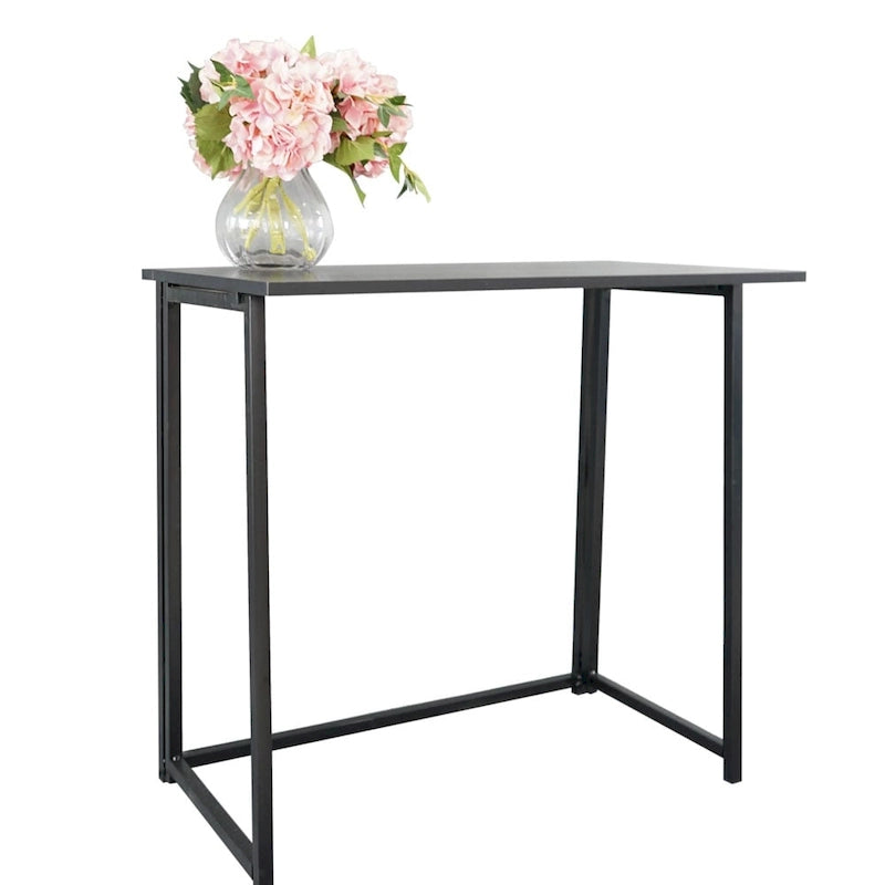 Foldable Writing Desk Metal MDF Compact Home Office Table Multi-Color
