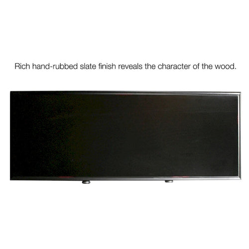 Black Solid Ash Wood Two-Drawer Console Table with Bottom Shelf