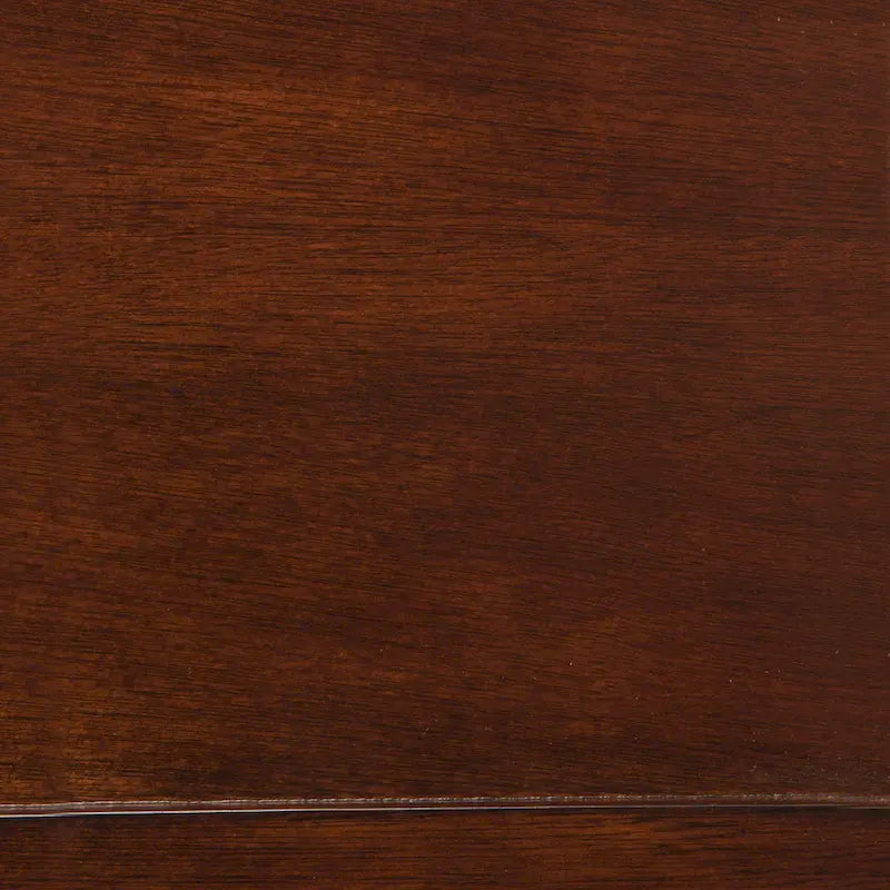 Dark Brown Solid Wood Sofa Console Table with Lower Shelf Curved Legs