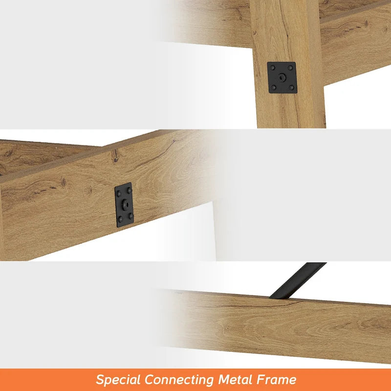 Grey Wood Farmhouse Dining Table Seats Six Scratch Resistant