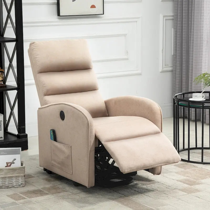Power Lift Massage Recliner Chair with Heat Vibration Khaki Black Grey