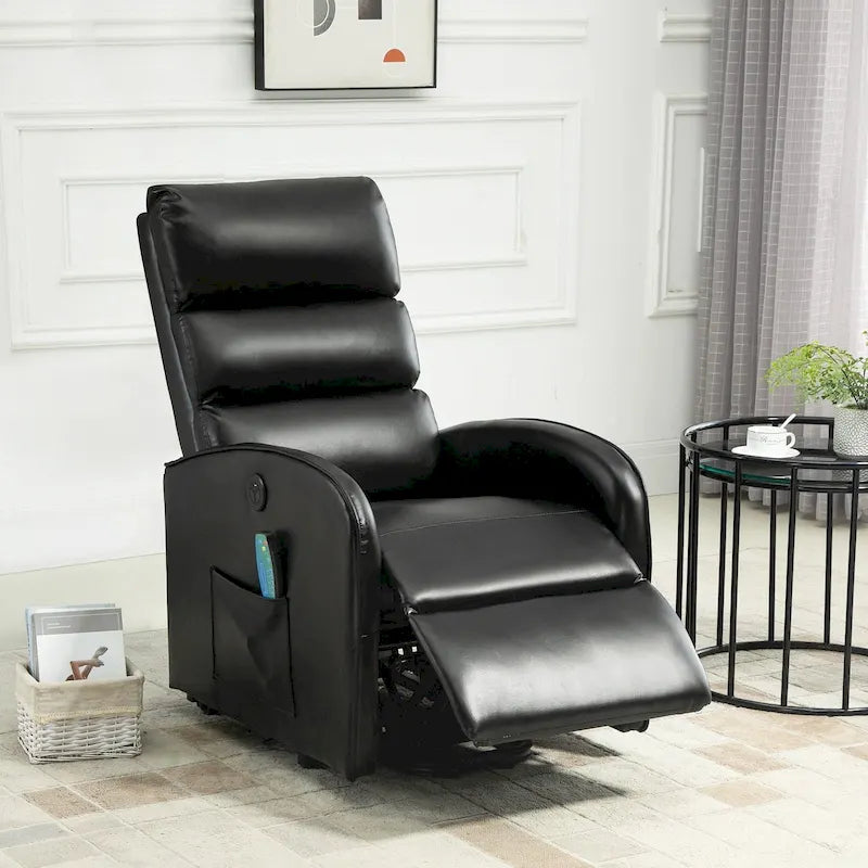 Power Lift Massage Recliner Chair with Heat Vibration Khaki Black Grey