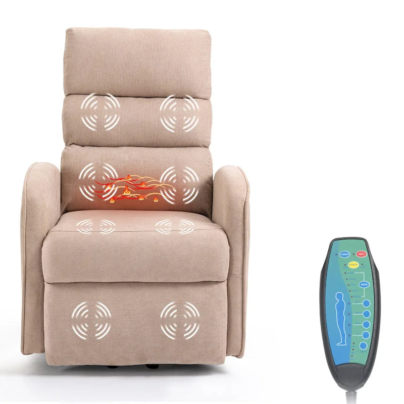 Power Lift Massage Recliner Chair with Heat Vibration Khaki Black Grey