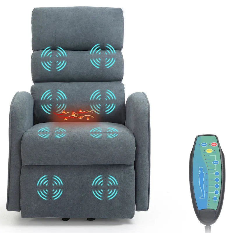 Power Lift Massage Recliner Chair with Heat Vibration Khaki Black Grey