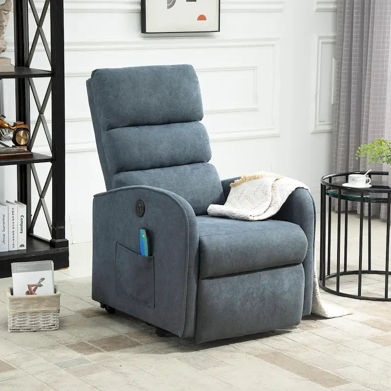 Power Lift Massage Recliner Chair with Heat Vibration Khaki Black Grey