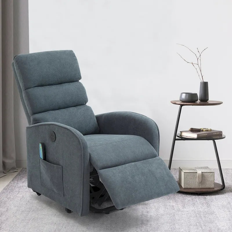 Power Lift Massage Recliner Chair with Heat Vibration Khaki Black Grey