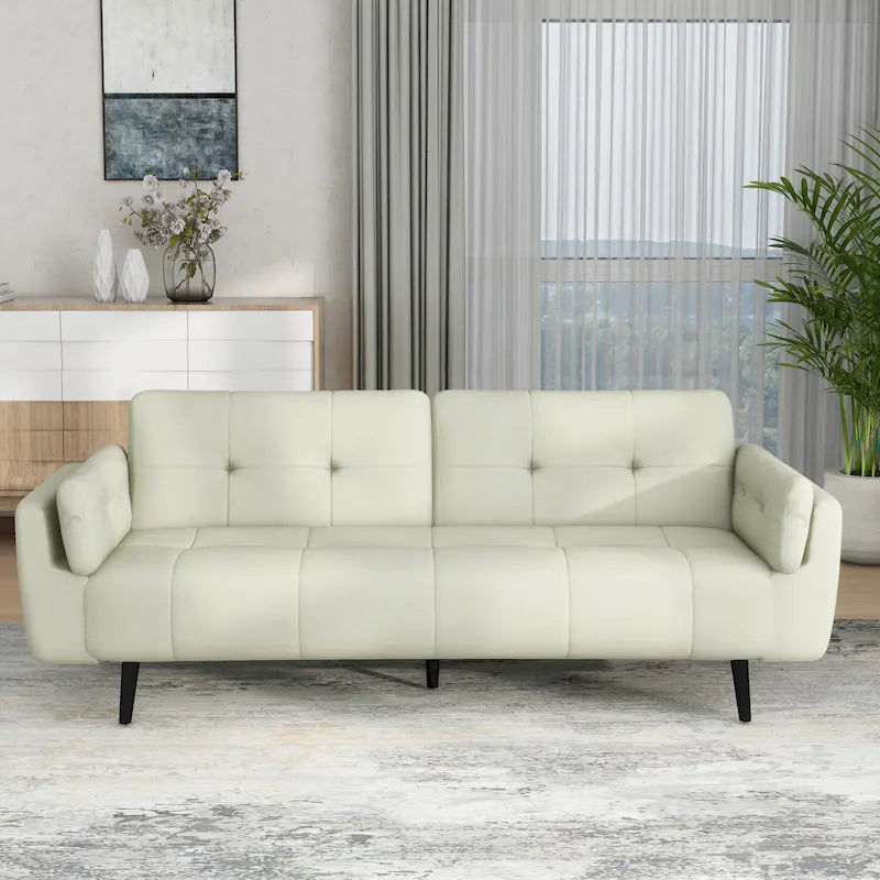 Tufted Polyester Futon Sofa Reclining Couch Sleeper Loveseat Multi-Color