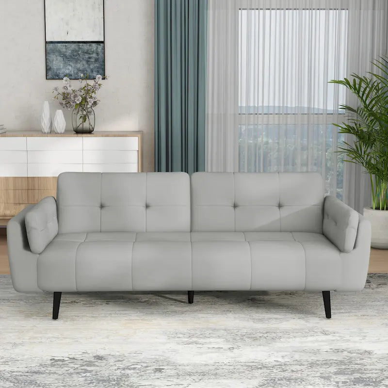 Tufted Polyester Futon Sofa Reclining Couch Sleeper Loveseat Multi-Color