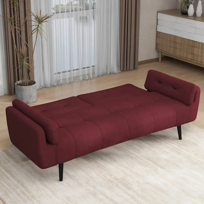 Tufted Polyester Futon Sofa Reclining Couch Sleeper Loveseat Multi-Color