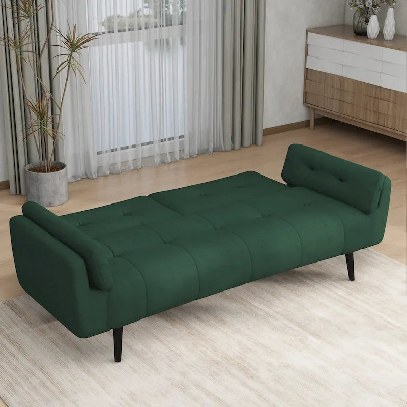 Tufted Polyester Futon Sofa Reclining Couch Sleeper Loveseat Multi-Color