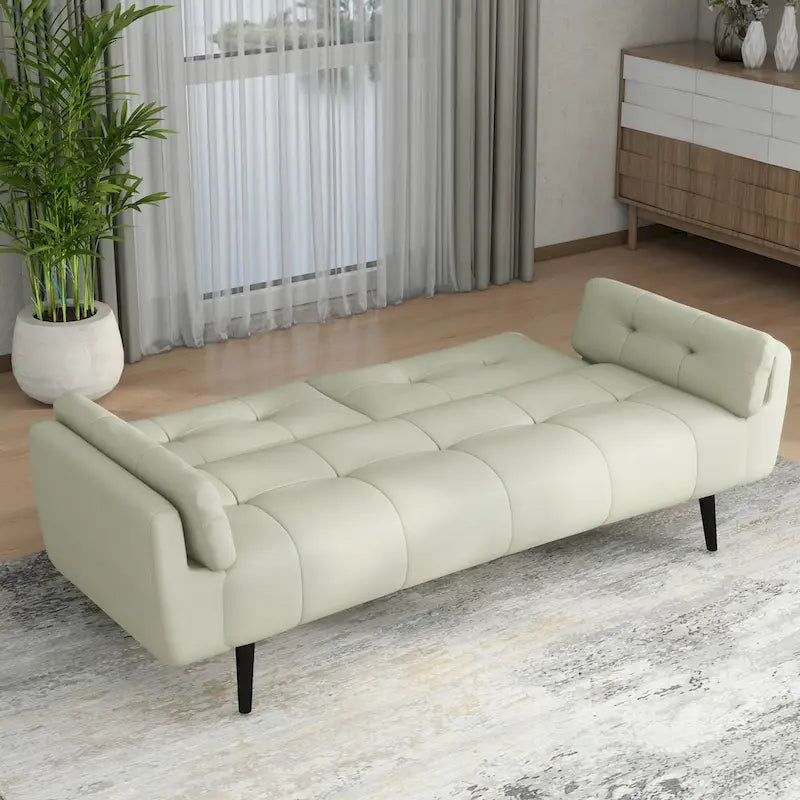 Tufted Polyester Futon Sofa Reclining Couch Sleeper Loveseat Multi-Color