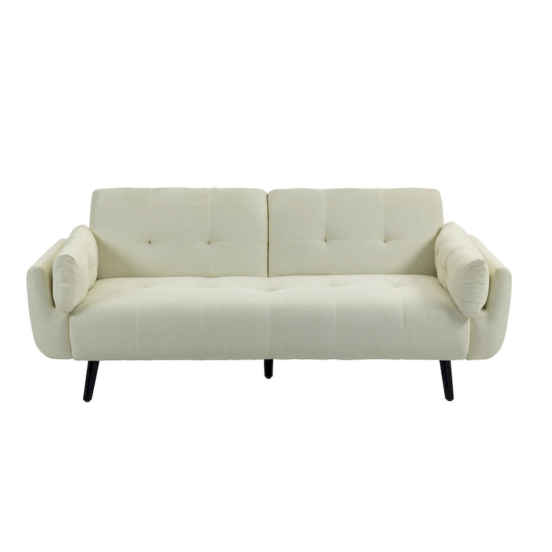 Tufted Polyester Futon Sofa Reclining Couch Sleeper Loveseat Multi-Color