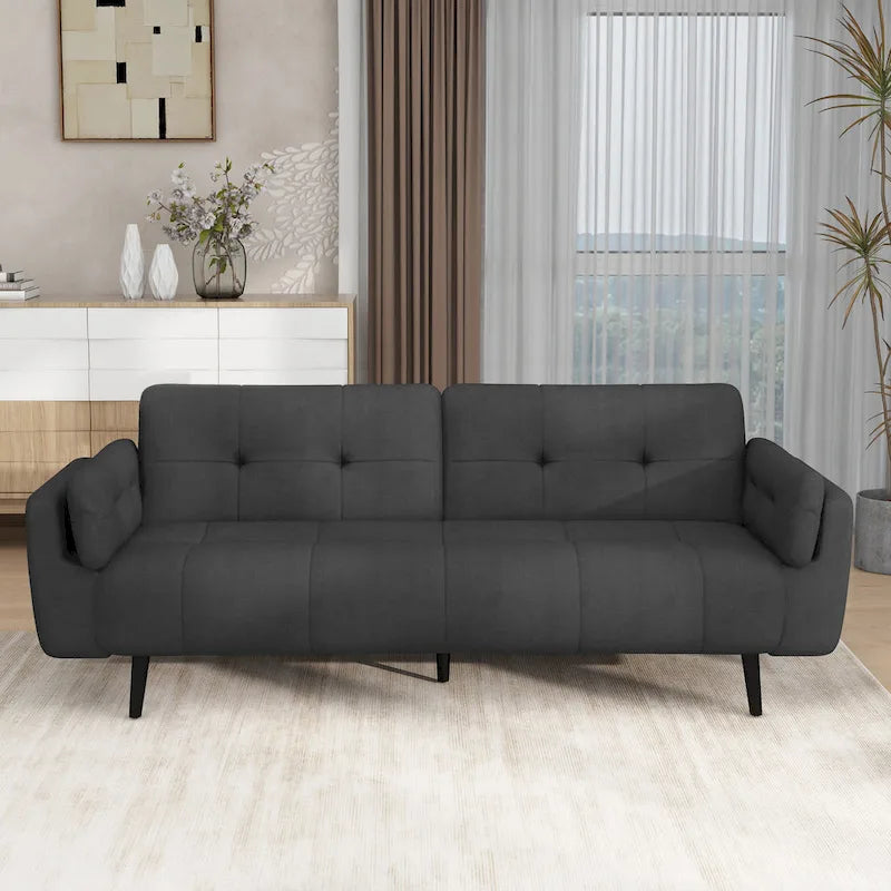 Tufted Polyester Futon Sofa Reclining Couch Sleeper Loveseat Multi-Color