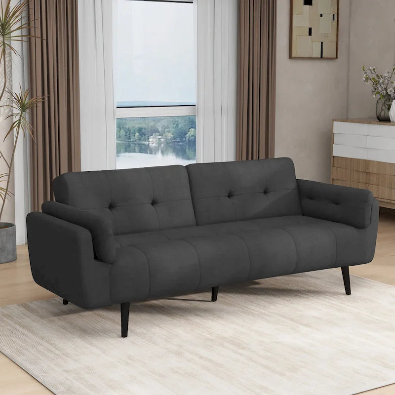 Tufted Polyester Futon Sofa Reclining Couch Sleeper Loveseat Multi-Color