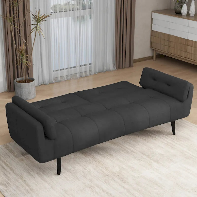 Tufted Polyester Futon Sofa Reclining Couch Sleeper Loveseat Multi-Color
