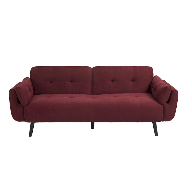 Tufted Polyester Futon Sofa Reclining Couch Sleeper Loveseat Multi-Color