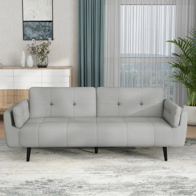 Tufted Polyester Futon Sofa Reclining Couch Sleeper Loveseat Multi-Color