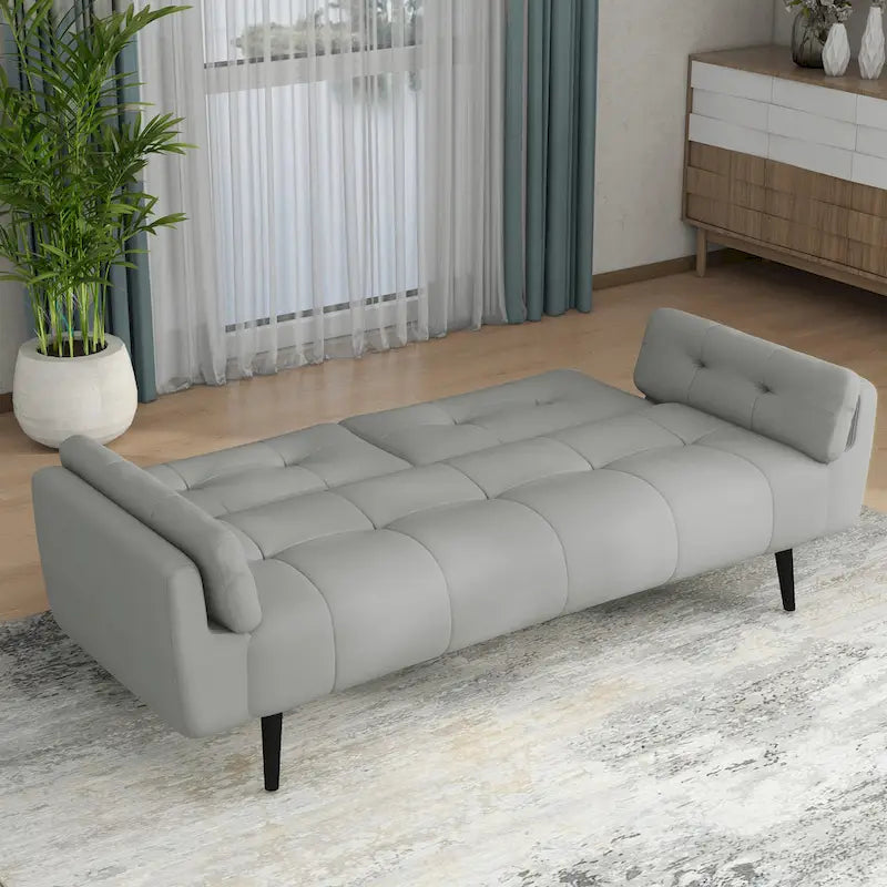 Tufted Polyester Futon Sofa Reclining Couch Sleeper Loveseat Multi-Color