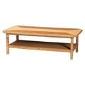 Bohemian Handwoven Natural Rattan Coffee Table with Lower Shelf Honey