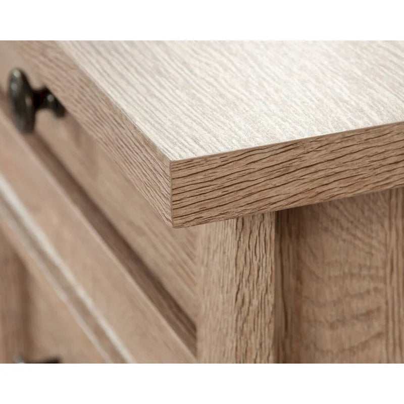 Double Pedestal Executive Home Office Desk with File Drawers Brushed Oak Prairie Cherry
